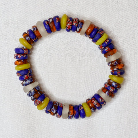 Krobo Beads, Disc/yellow