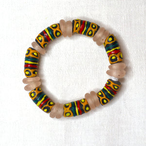 Krobo Beads, disc rose